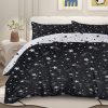 Sleepwish 3 Pieces Black Meteor Shower Printed Bedding Duvet Cover Set Full for Kids Girls Bedroom Decor - Image 3