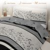 Sleepwish 3 Pieces Retro Polygon Plaid Duvet Cover Set Full for Kids Soft Black Gray Clover Bedding Set - Image 12