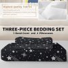 Sleepwish 3 Pieces Black Meteor Shower Printed Bedding Duvet Cover Set Full for Kids Girls Bedroom Decor - Image 6