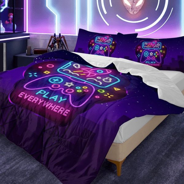 Sleepwish Gamer Comforter Sets for Boys Queen Size, Gamer Gamepad Bedding Sets for Boys