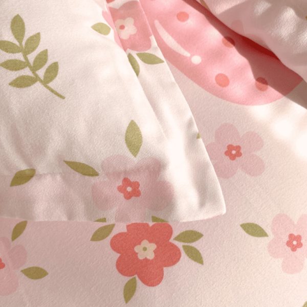 Sleepwish 3 Pieces Colorful Flowers Duvet Cover Set Queen for Teens Soft Bedding Set Pink Green