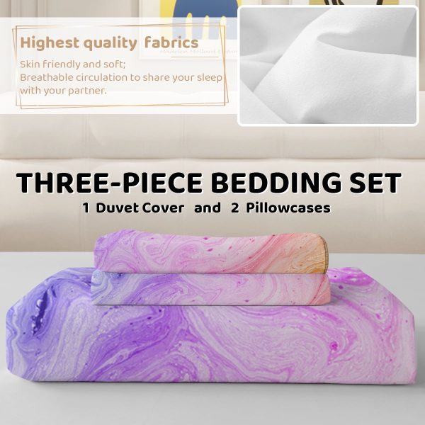Sleepwish White Bedding Duvet Cover Set Twin Size Soft Microfiber 3 Pieces