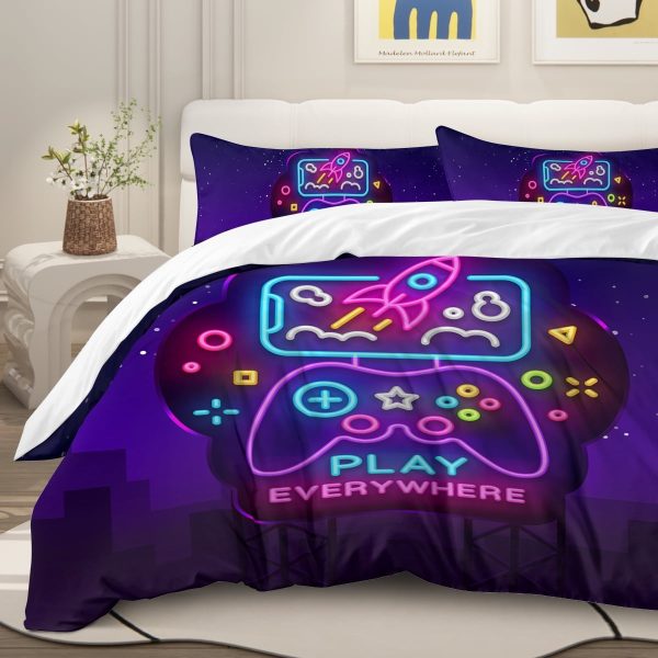 Sleepwish Gaming Twin Duvet Cover for Boys Kids, Games handle Bed Set 3 Piece