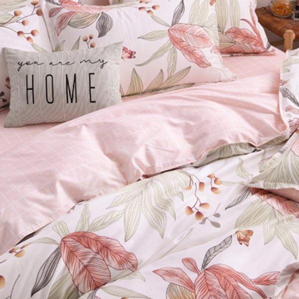 Sleepwish 3 Pieces Colorful Flowers Duvet Cover Set Queen for Teens Soft Bedding Set Pink Green