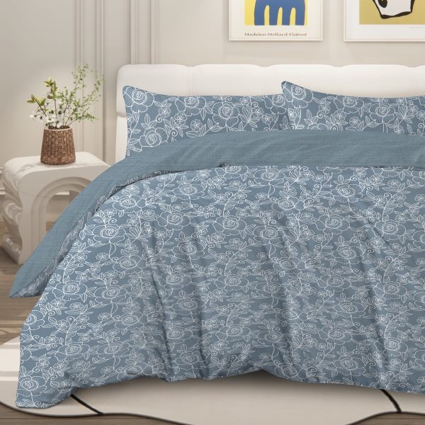 Sleepwish 3 Pieces Colorful Floral Duvet Cover Set Twin for Kids Soft Pink Little Flower Bedding Set