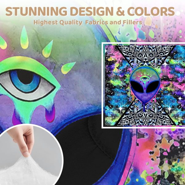 Sleepwish 4 Piece Alien Comforter Set Full Tie Dye with Psychedelic Alien Abstract Bedding Set for Boys