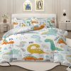 Sleepwish 3 Pieces Dinosaur Printed Bedding Duvet Cover Set Queen for Kids Boys Bedroom Decor - Image 16