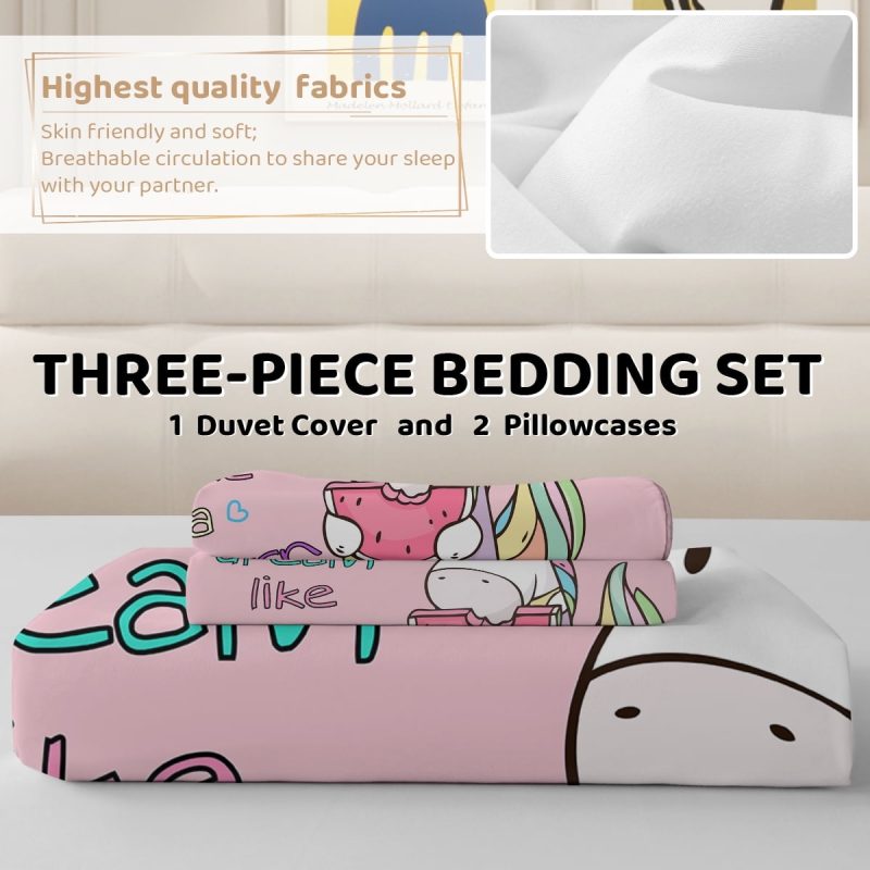 Sleepwish Pink Unicorn Duvet Cover Set Queen for Kids 3Pcs Bedding Set for Girls - Image 6