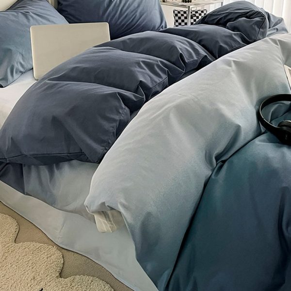 Sleepwish 3 Pieces Gradient Blue Duvet Cover Set King for Adults Soft Bedding Set