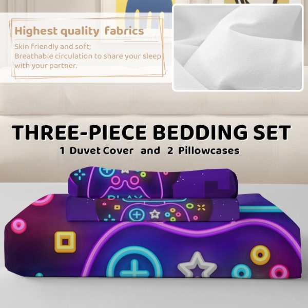 Sleepwish Gaming Twin Duvet Cover for Boys Kids, Games handle Bed Set 3 Piece