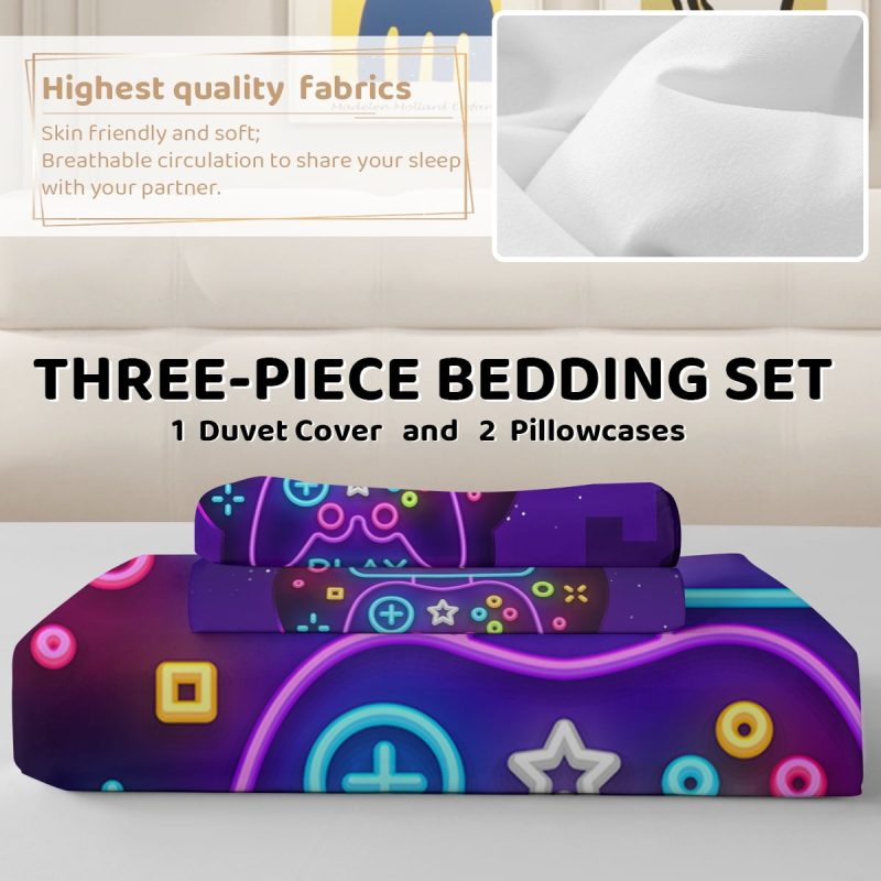 Sleepwish Gaming Bedding Set for Boys, 3pcs Gamer Duvet Cover Twin 1 Microfiber Comforter Cover with 2 Pillowcases - Image 7