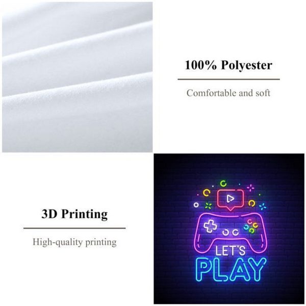 Sleepwish 3pcs Gamer Duvet Cover Set Twin Size Gaming Bedding Set for Boys