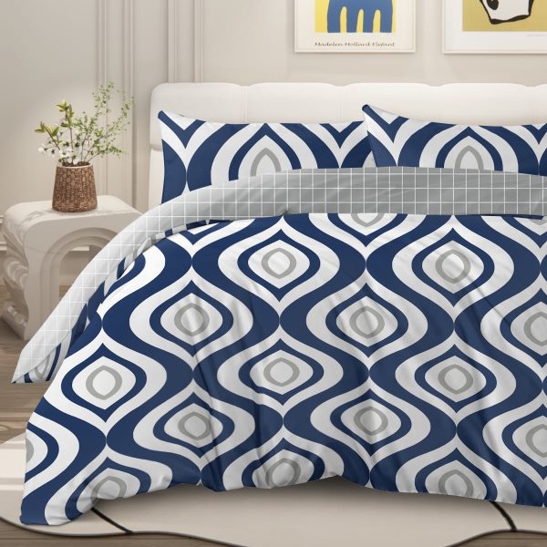 Sleepwish 3 Pieces Retro Stripe Duvet Cover Set Full for Kids Soft Classical Black Grey Bedding Set