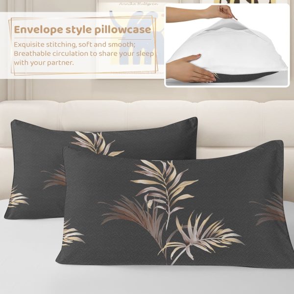 Sleepwish 3 Pieces Retro Stripe Duvet Cover Set Full for Kids Soft Classical Black Grey Bedding Set