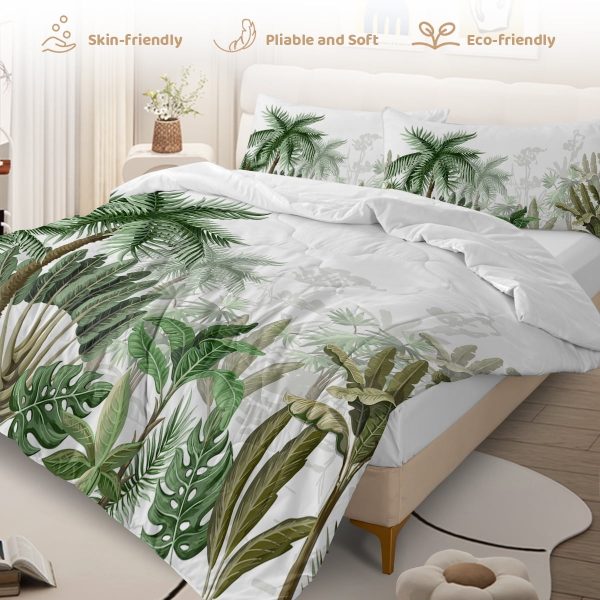 Sleepwish Twin Mushroom Comforter Set 3Pcs for Kids Girls Microfiber Beige Bedding Set