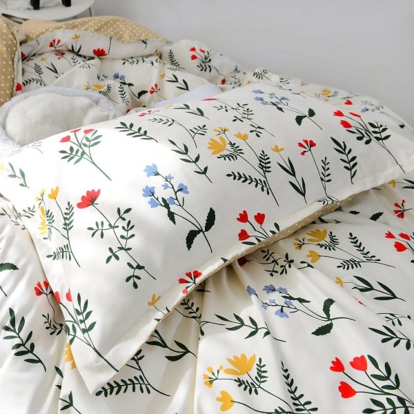 Sleepwish 3 Pieces Blue Geometric Stripes Duvet Cover Set Queen for Teens Soft Bedding Set