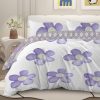 Arightex 3 Pieces Purple Flowers Printed Bedding Duvet Cover Set King for Adults Girls Bedroom Decor - Image 3