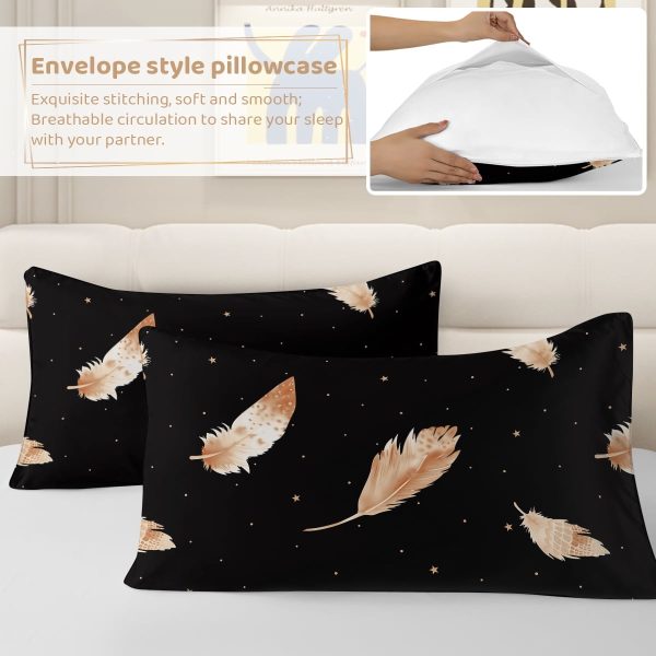 Sleepwish 3 Pieces Broad Leaves Printed Duvet Cover Set King for Adults Soft Bedding Set Green