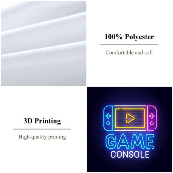 Sleepwish 3pcs Gamer Duvet Cover Set Twin Size Gaming Bedding Set for Boys