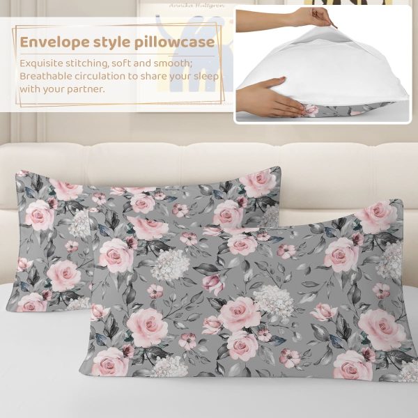 Sleepwish 3pcs Tie Dye Pastel Pink Duvet Cover Set Full Size for Kids Girls Watercolor Marble Bedding Set
