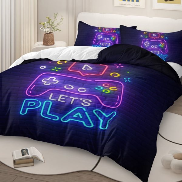 Sleepwish Gaming Twin Duvet Cover for Boys Kids, Games handle Bed Set 3 Piece