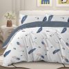 Sleepwish 3 Pieces Broad Leaves Printed Duvet Cover Set King for Adults Soft Bedding Set Green - Image 16