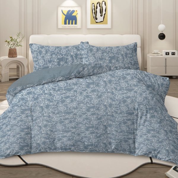Sleepwish 3 Pieces Colorful Floral Duvet Cover Set Twin for Kids Soft Pink Little Flower Bedding Set