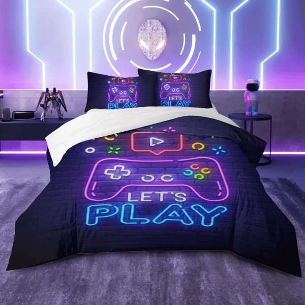 Sleepwish Gamer Comforter Sets for Boys Queen Size, Gamer Gamepad Bedding Sets for Boys