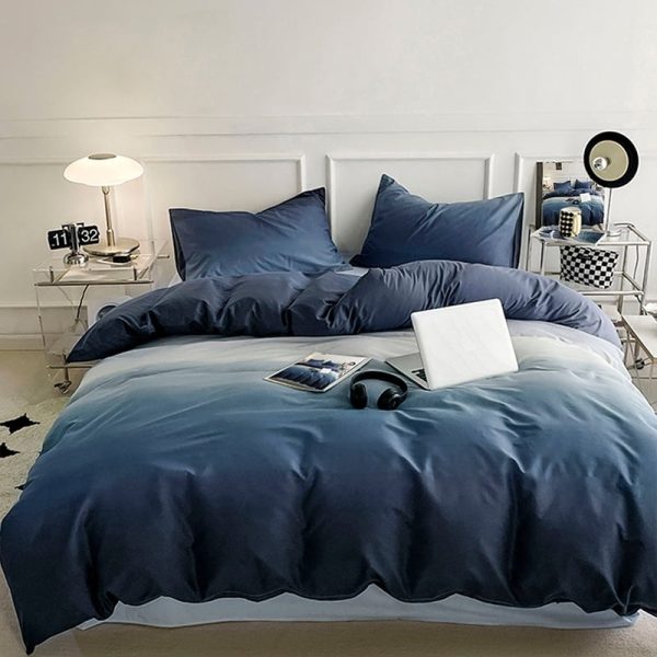 Sleepwish 3 Pieces Gradient Blue Duvet Cover Set Full for Kids Soft Bedding Set