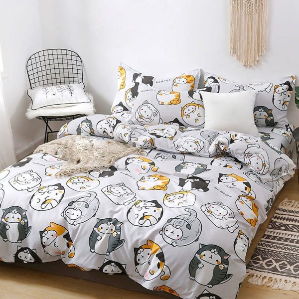 Sleepwish 3 Pieces Blue Geometric Stripes Duvet Cover Set Queen for Teens Soft Bedding Set
