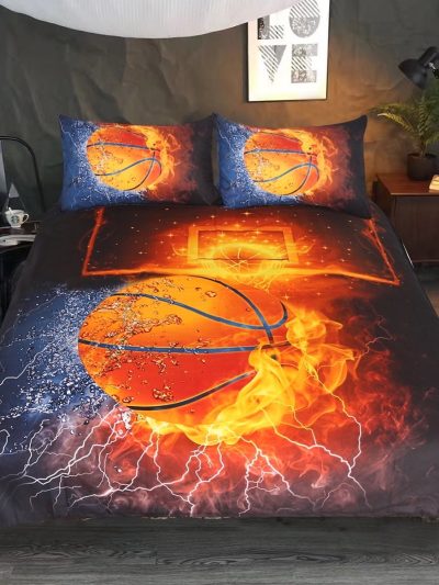 Sleepwish Basketball Bedding Set Twin Sports Duvet Cover Set for Boys Microfiber, 3 Piece