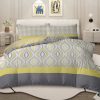 Sleepwish 3 Pieces Geometric Printed Bedding Duvet Cover Set King for Adults Brown Yellow Bedroom Decor - Image 16