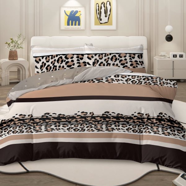 Arightex 3 Pieces Purple Flowers Printed Bedding Duvet Cover Set King for Adults Girls Bedroom Decor
