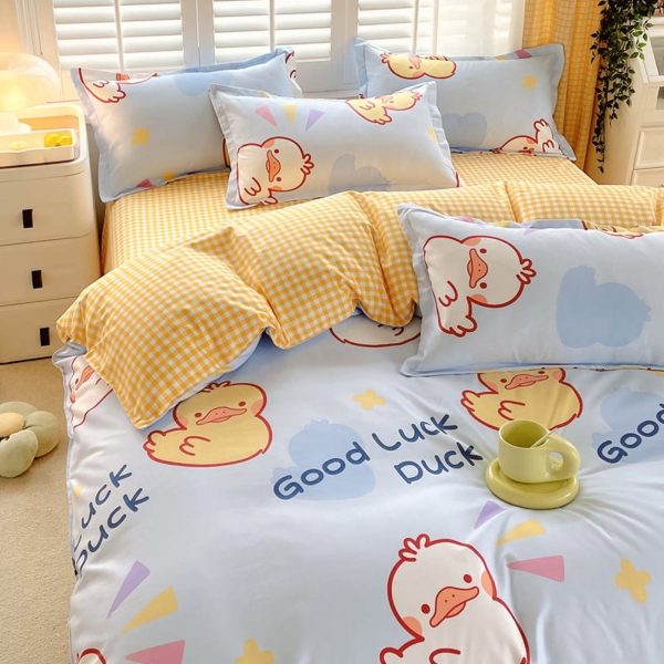 Sleepwish 3 Pieces Colorful Flowers Duvet Cover Set Queen for Teens Soft Bedding Set Pink Green