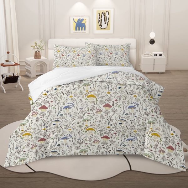 Sleepwish 3 Pieces Mushroom Full Decoration Comforter Set Pastoral Bedding Set