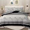 Sleepwish 3 Pieces Retro Polygon Plaid Duvet Cover Set Full for Kids Soft Black Gray Clover Bedding Set - Image 9