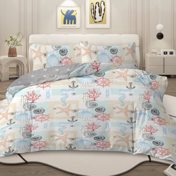 Arightex 3 Pieces Purple Flowers Printed Bedding Duvet Cover Set King for Adults Girls Bedroom Decor
