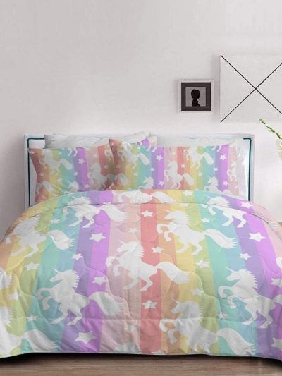 Sleepwish 3 Pieces Unicorn King Comforter Set Soft Bedding Set All Seasons Down Alternative