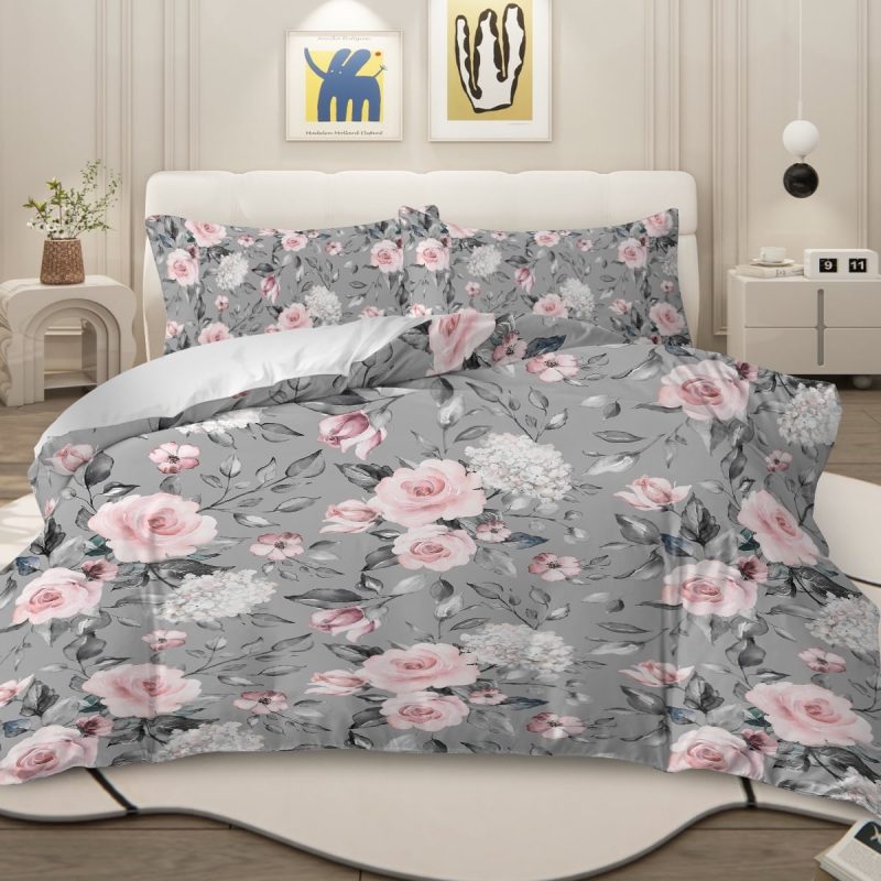 Sleepwish 3pcs Tie Dye Pastel Pink Duvet Cover Set Twin Size for Kids Girls Colorful Marble Bedding Set - Image 9