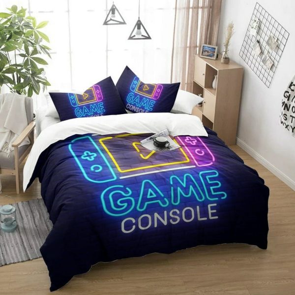 Sleepwish 3pcs Gamer Duvet Cover Set Twin Size Gaming Bedding Set for Boys