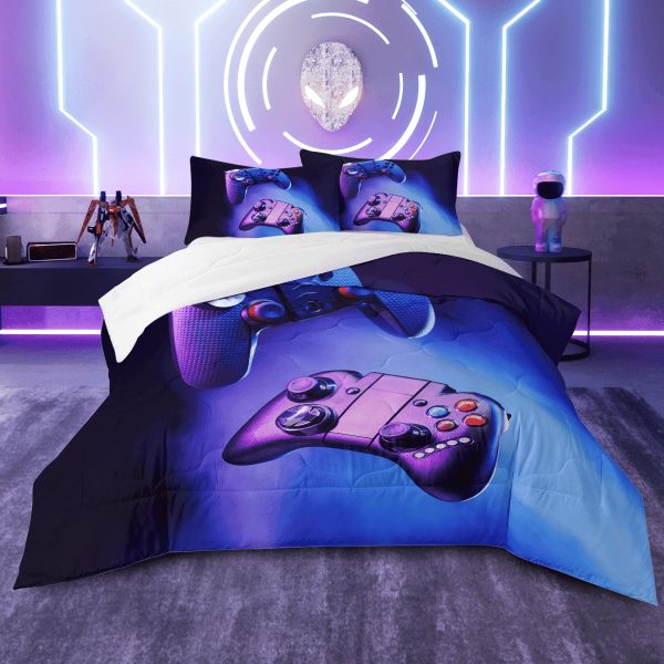 Sleepwish Gamer Comforter Sets for Boys Queen Size, Gamer Gamepad Bedding Sets for Boys