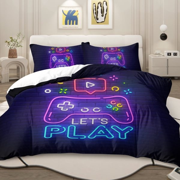 Sleepwish Gaming Twin Duvet Cover for Boys Kids, Games handle Bed Set 3 Piece