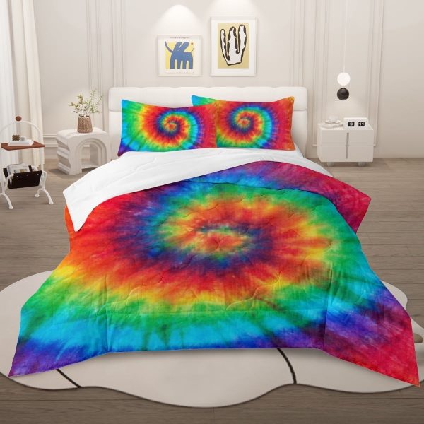 Sleepwish 3 Pieces Rainbow Comforter Set Full for Girls Pink Bedding Set for Kids Down Alternative