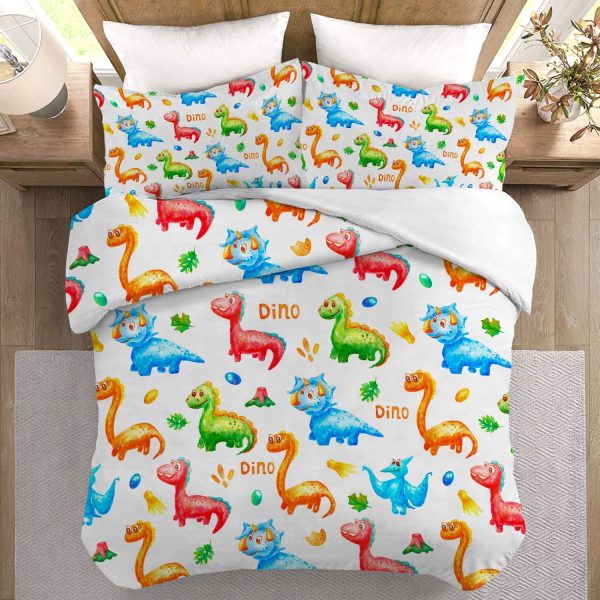 Sleepwish Kid Duvet Cover Boys Twin Bed Cover Set,Dinosaur Bedding Set with 2 Pillowcases No Comforter