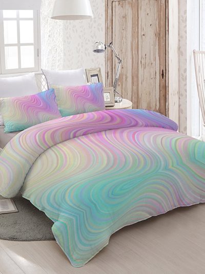 Sleepwish Rainbow Marble Ultra Soft Twin Duvet Cover Set for Comforter 3Pcs for Kids Teens