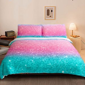 Sleepwish 3-Pieces Duvet Cover Set Ultra-Soft Microfiber,Twin,Pink/Blue