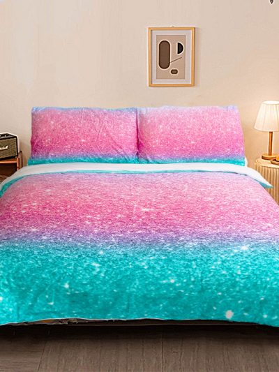 Sleepwish 3-Pieces Duvet Cover Set Ultra-Soft Microfiber,Twin,Pink/Blue