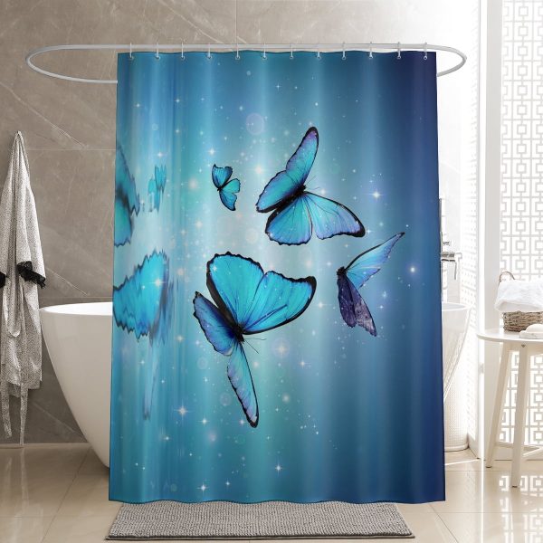 Sleepwish Marine Life Waterproof Shower Curtain for Bathroom with 12 Hooks, 72x72"