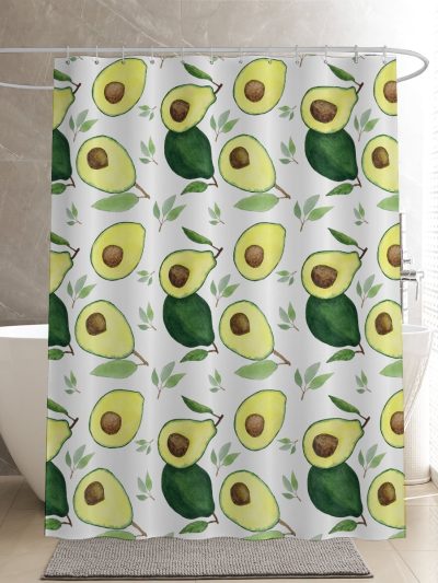 Sleepwish Avocado Waterproof Shower Curtain for Bathroom with 12 Hooks, 72x72"
