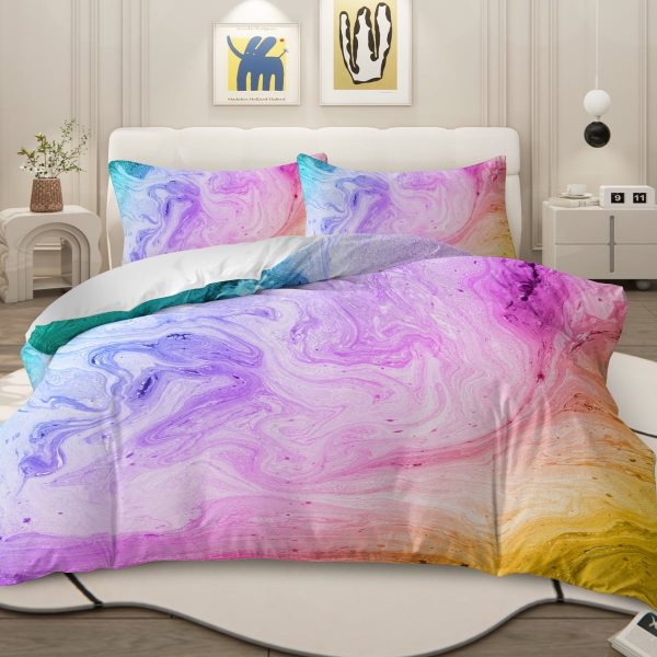 Sleepwish Bedding Duvet Cover Set Twin Size Colorful Soft Microfiber 3 Piece